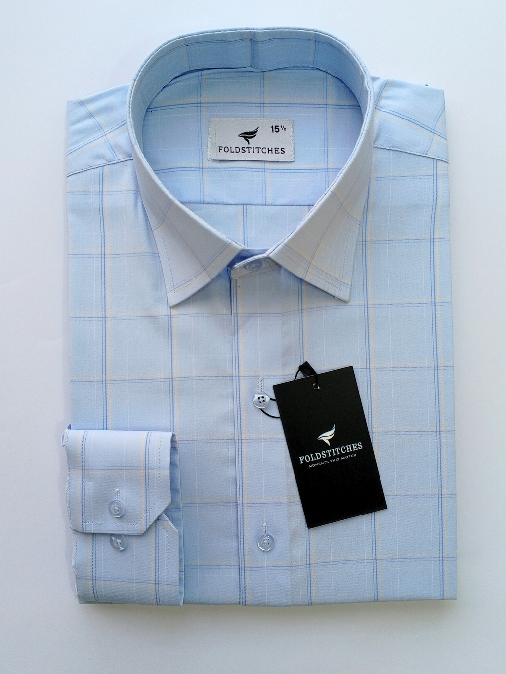 Light Blue & Dark Blue Checkered, Men’s Formal Shirt