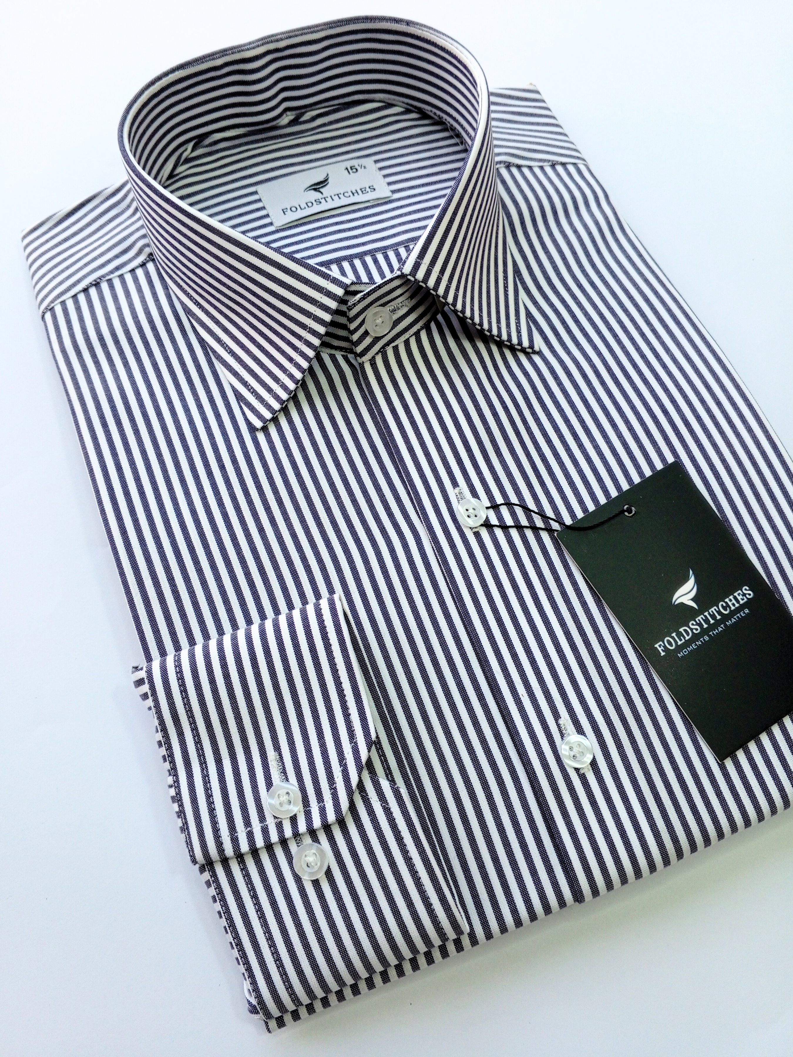 White & Dark Blue Striped, Men’s Formal Shirt