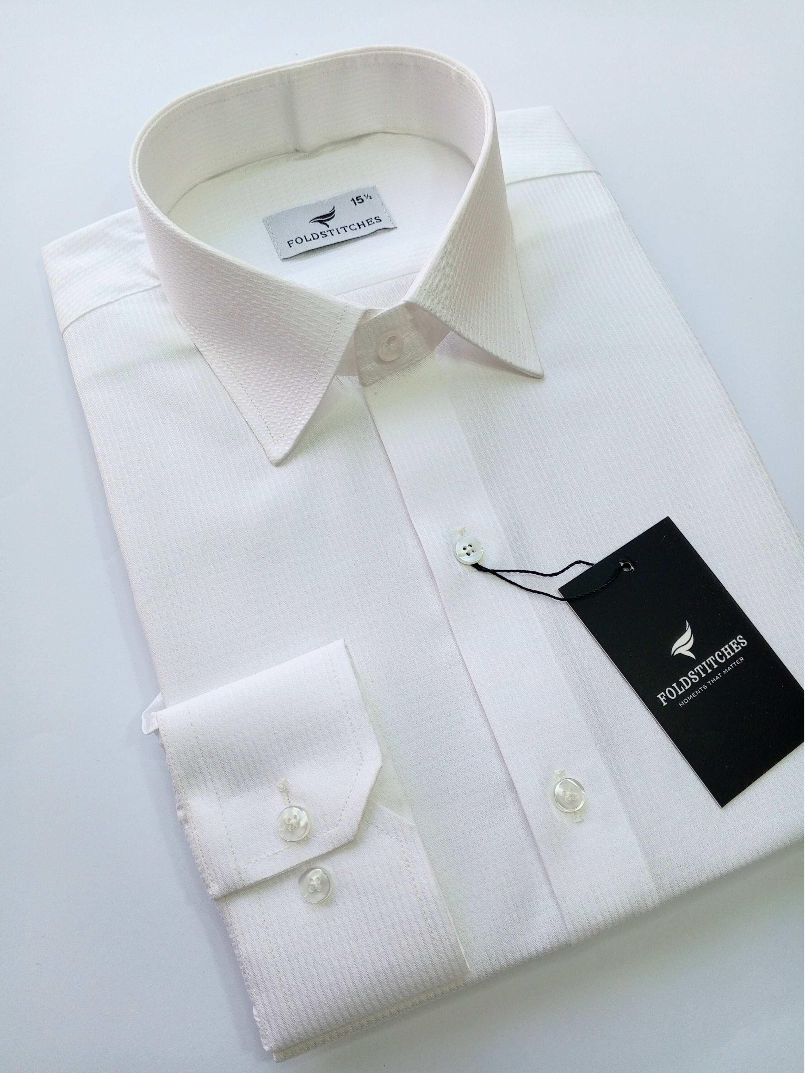 Self Design White, Men’s Formal Shirt