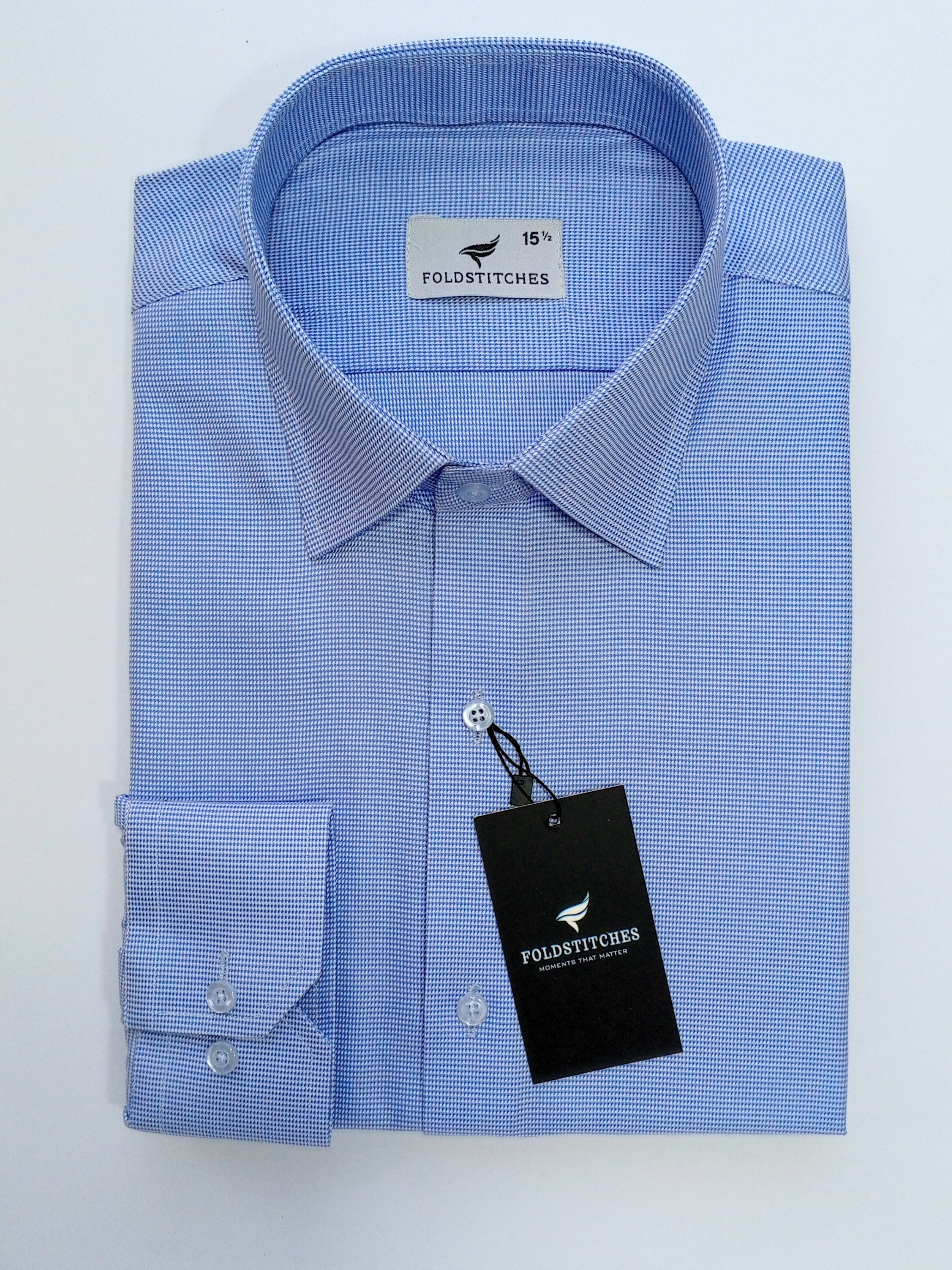 Self Design Dotted Blue, Men’s Formal Shirt
