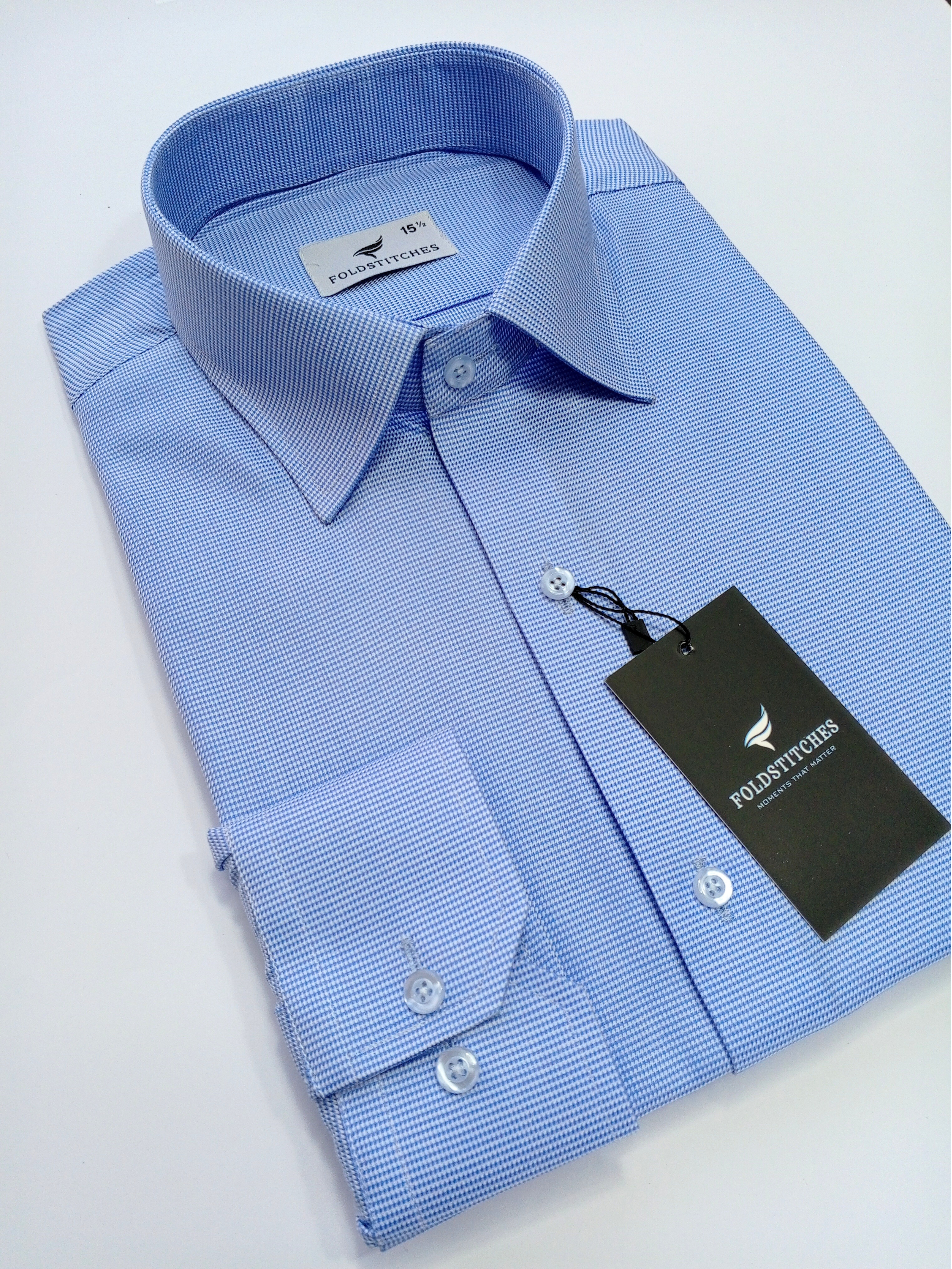 Self Design Dotted Blue, Men’s Formal Shirt