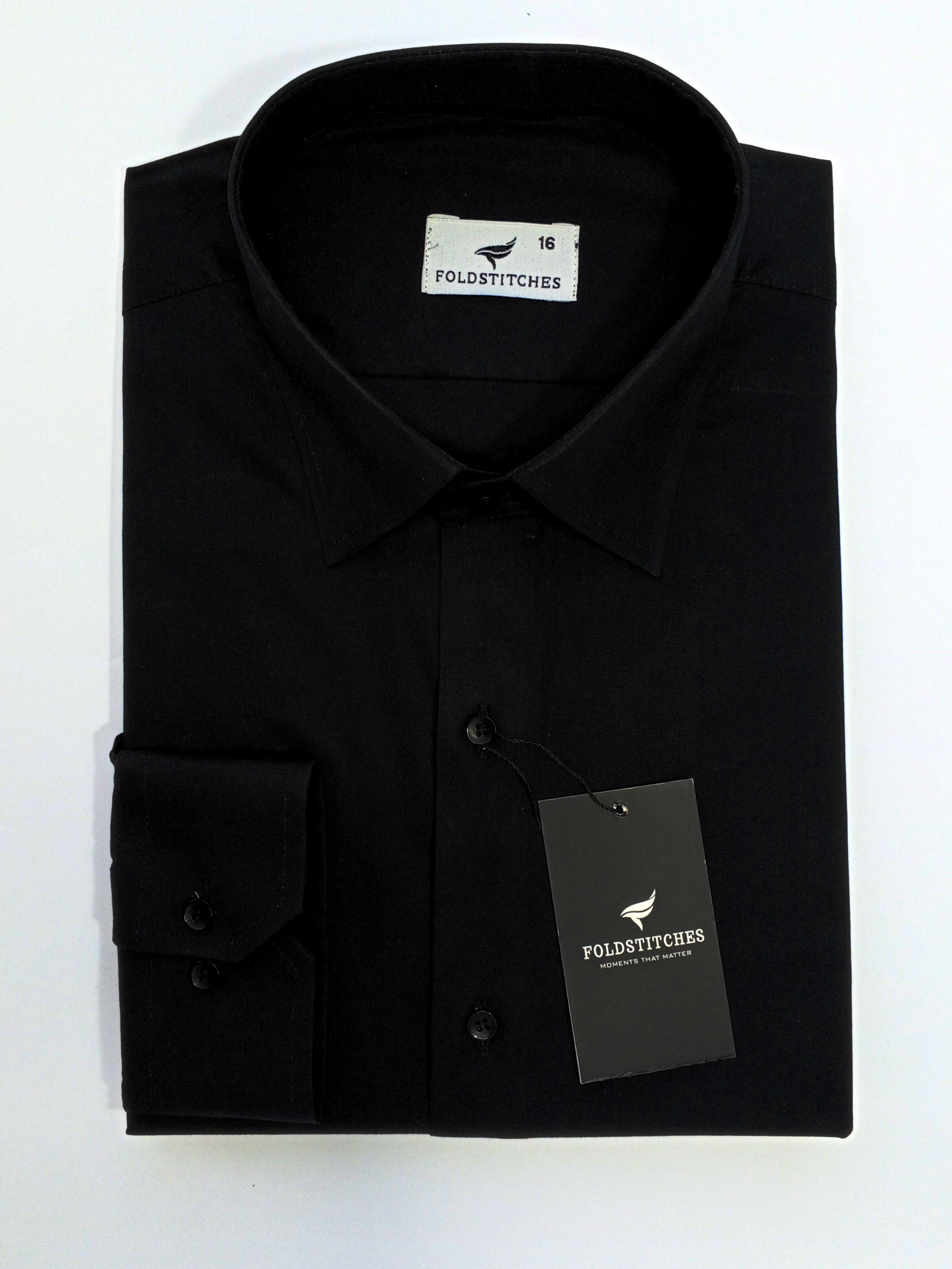 Jet Black Plain, Men’s Formal Shirt