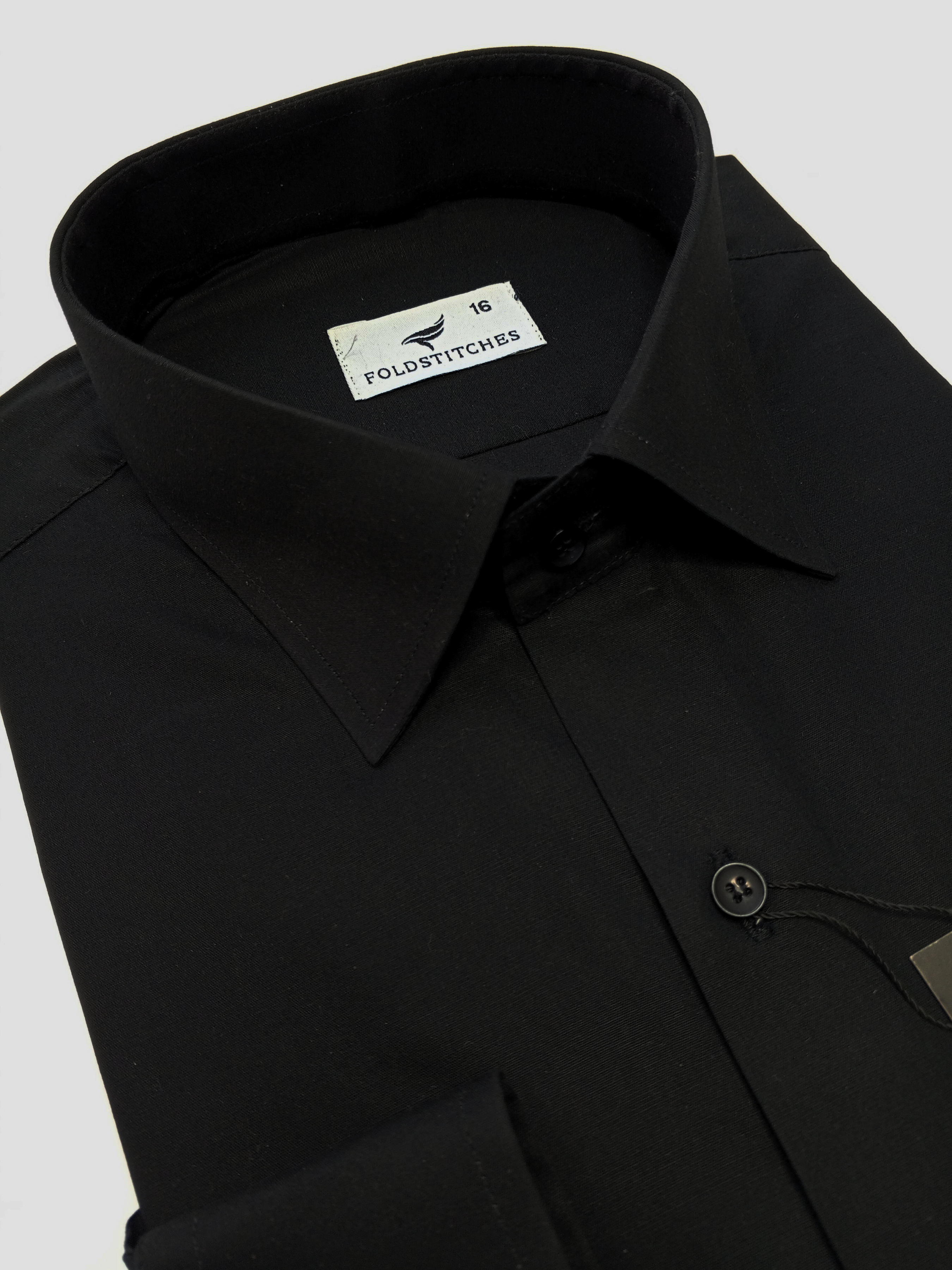 Jet Black Plain, Men’s Formal Shirt