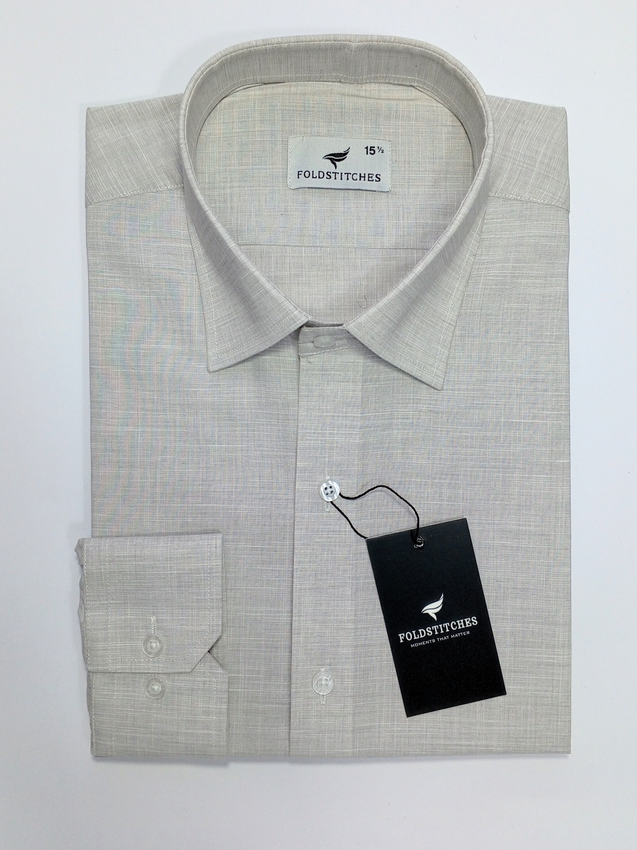 Self Design Light Grey, Men’s Formal Shirt