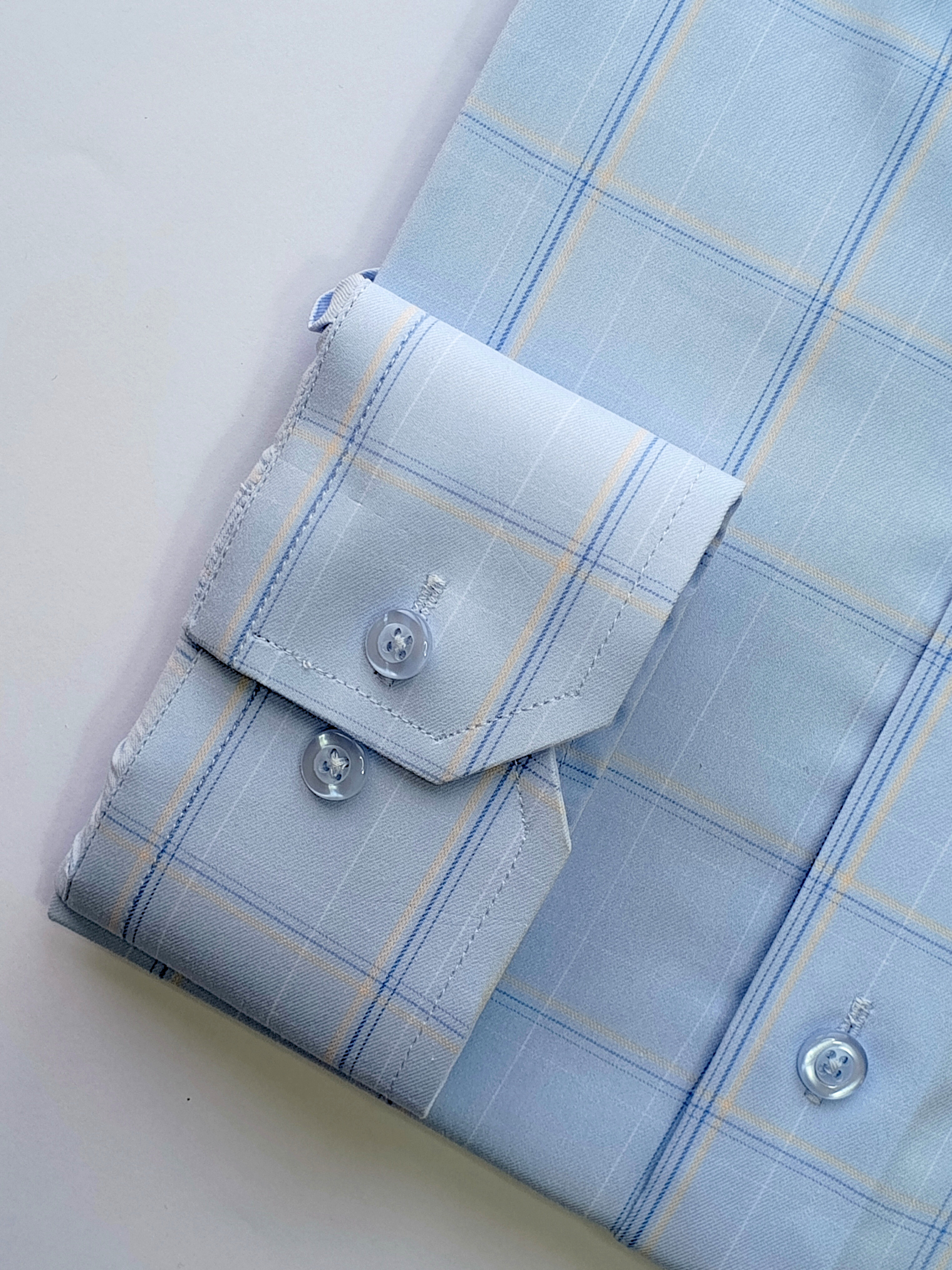 Light Blue & Dark Blue Checkered, Men’s Formal Shirt