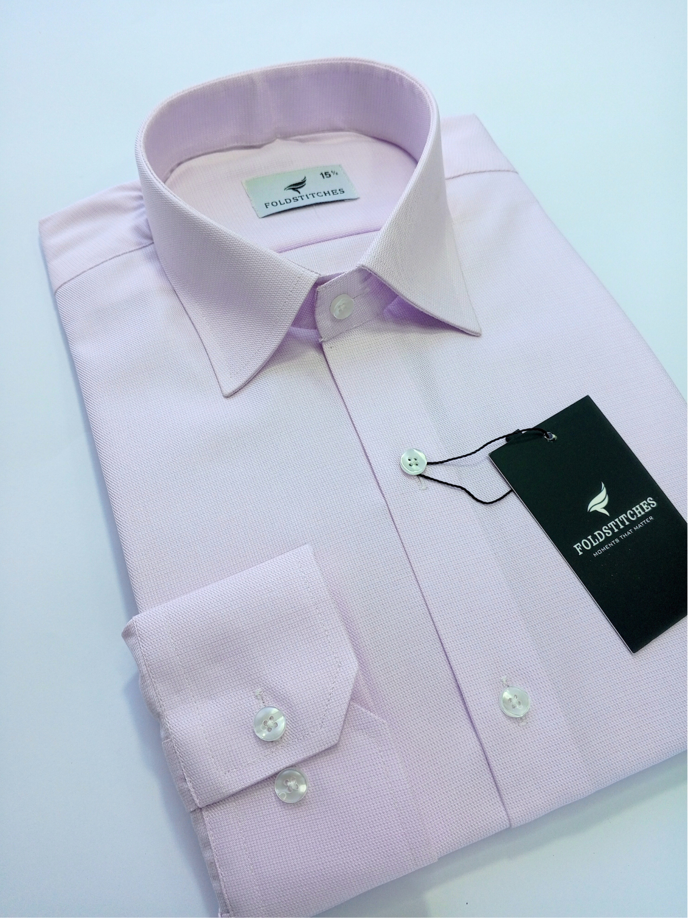 Light Pink Self Design, Men’s Formal Shirt
