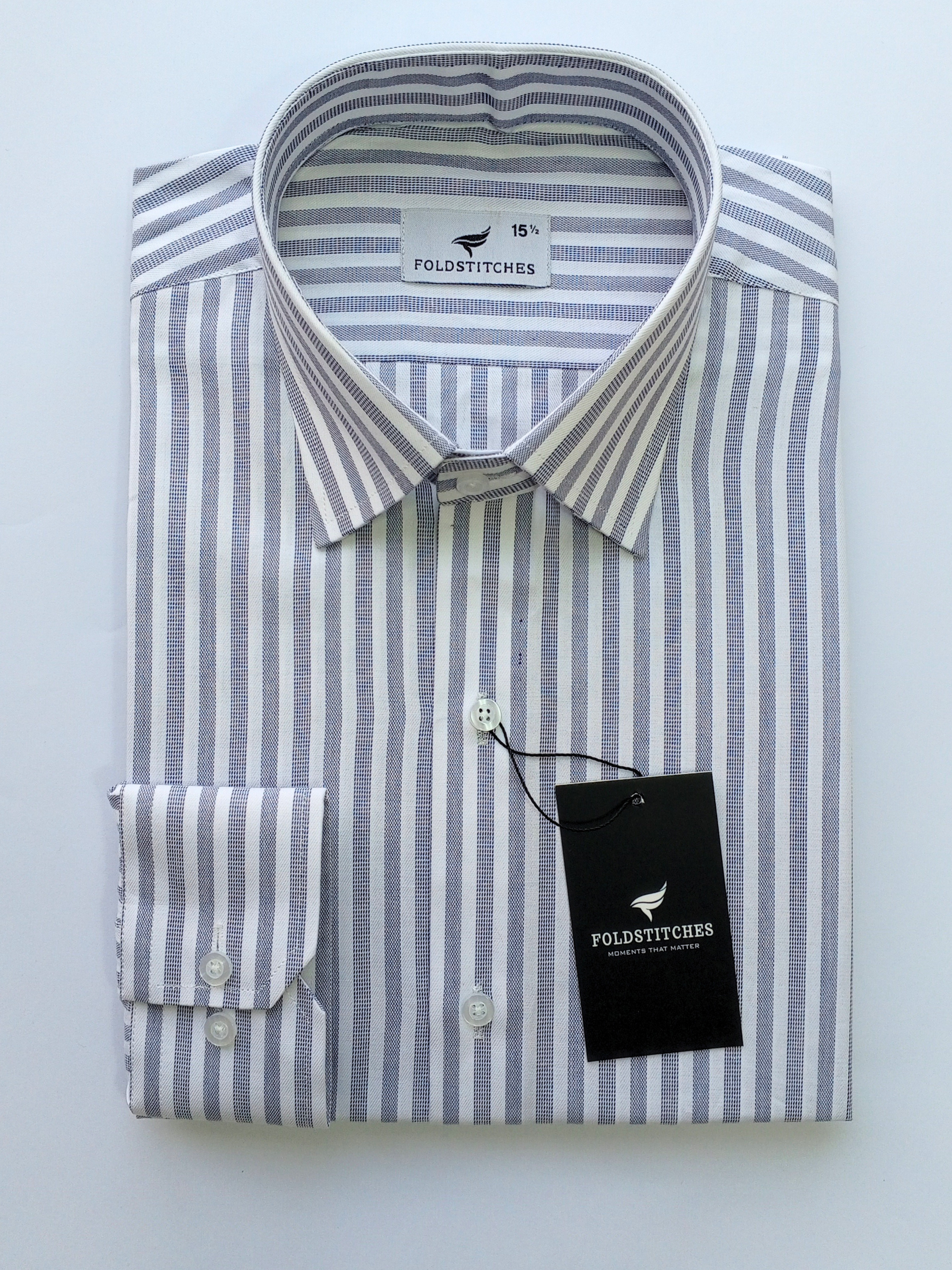 White & Blue Striped, Men’s Formal Shirt
