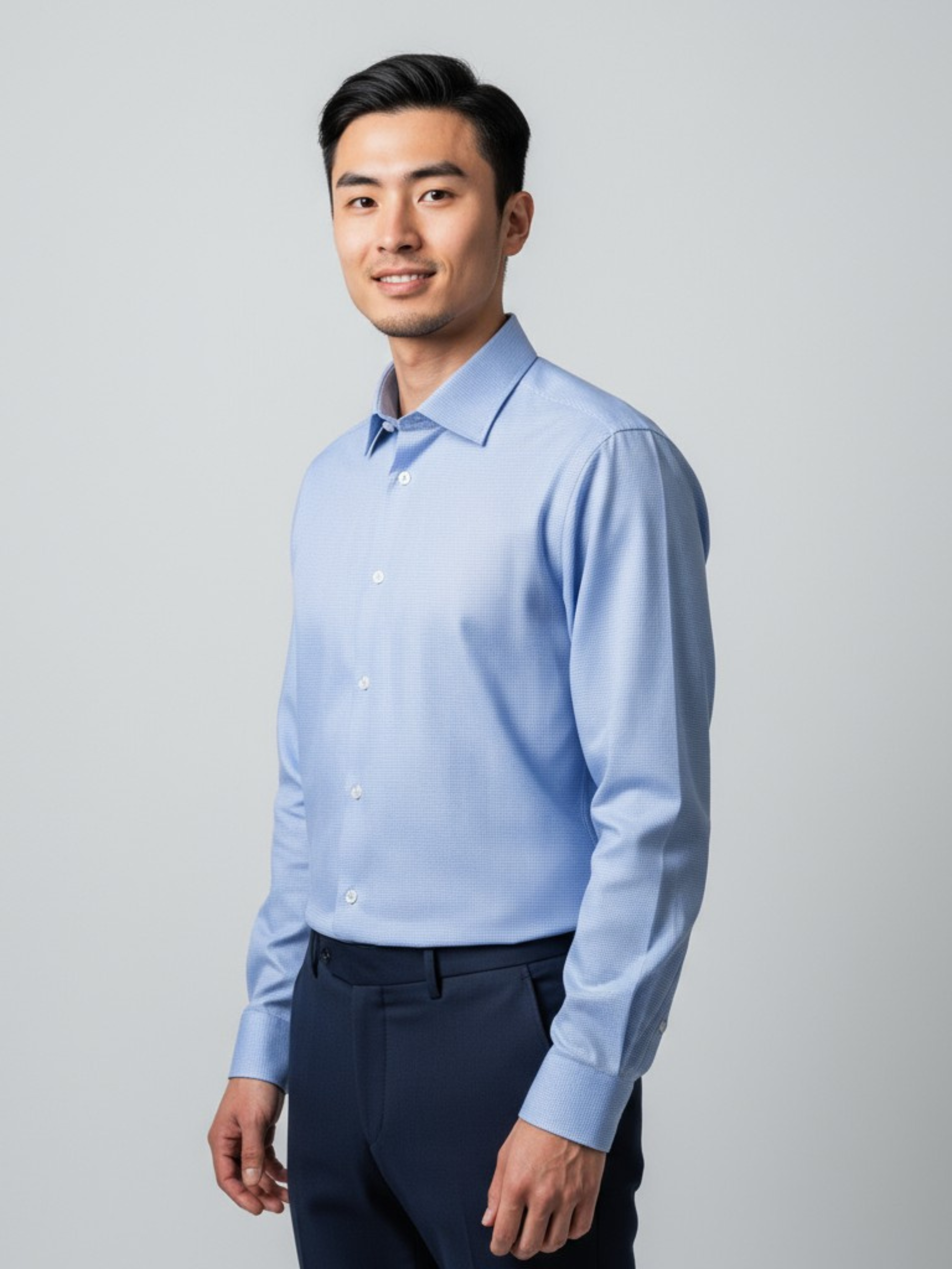 Self Design Dotted Blue, Men’s Formal Shirt