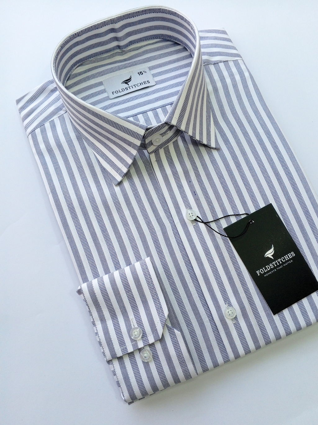 White & Blue Striped, Men’s Formal Shirt