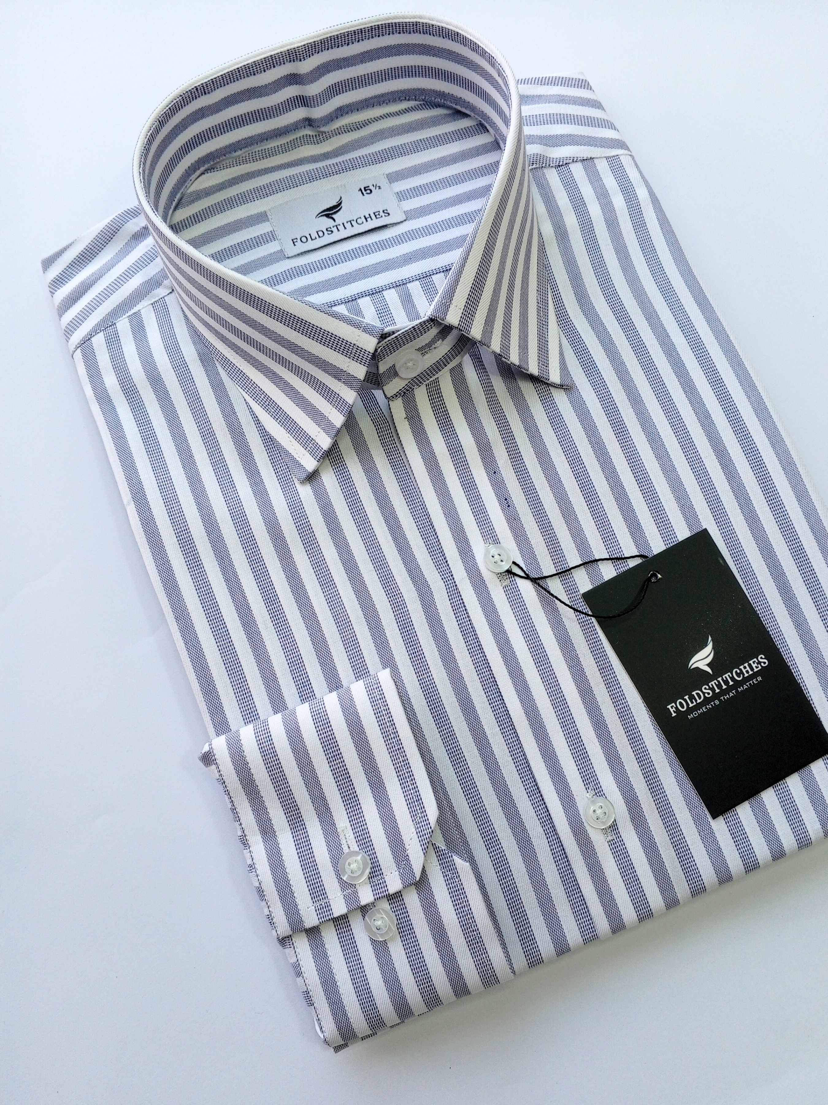 White & Blue Striped, Men’s Formal Shirt