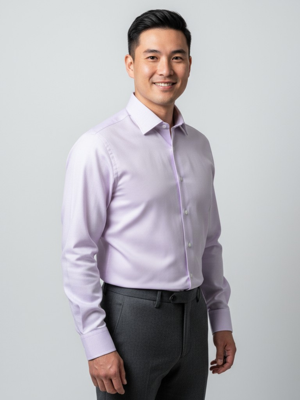 Light Pink Self Design, Men’s Formal Shirt