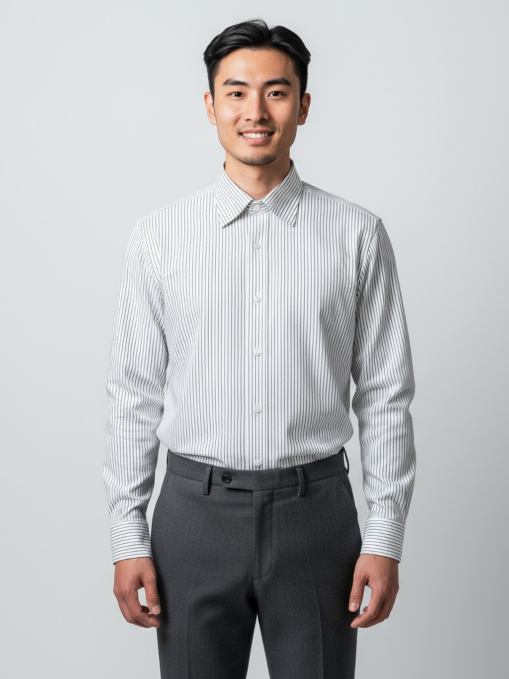 White & Black Striped, Men’s Formal Shirt