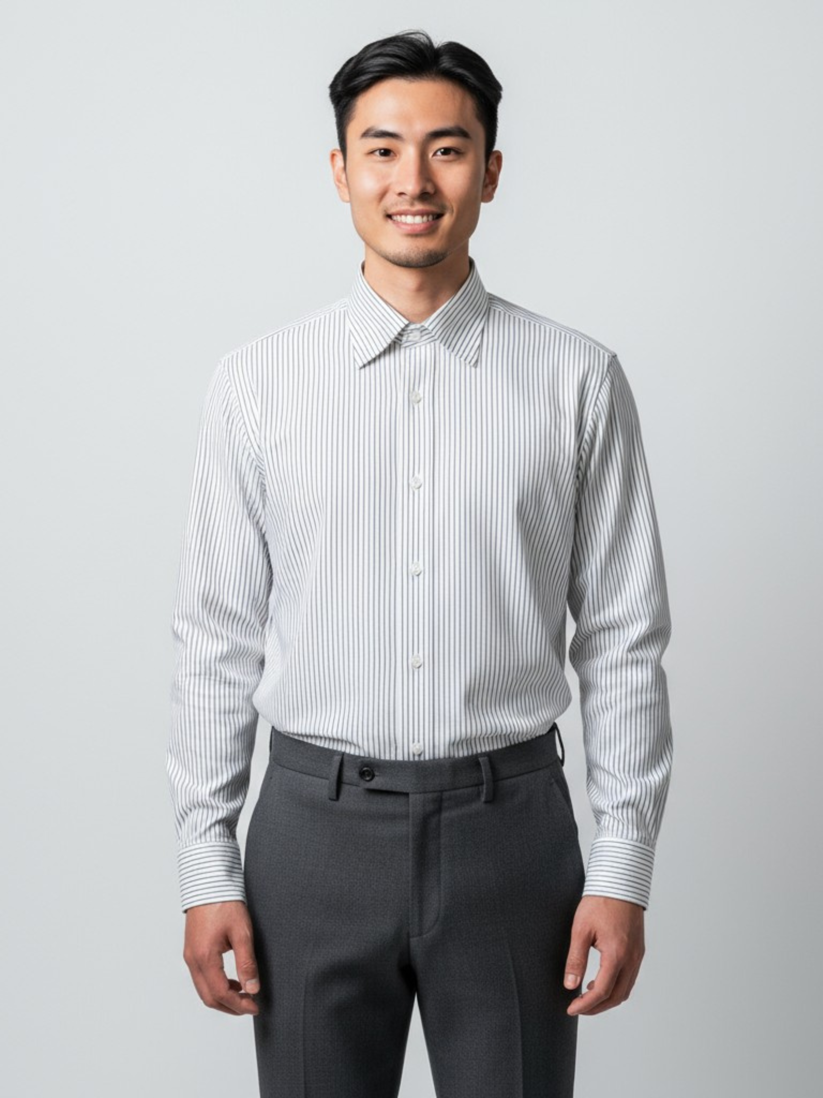 White & Black Striped, Men’s Formal Shirt