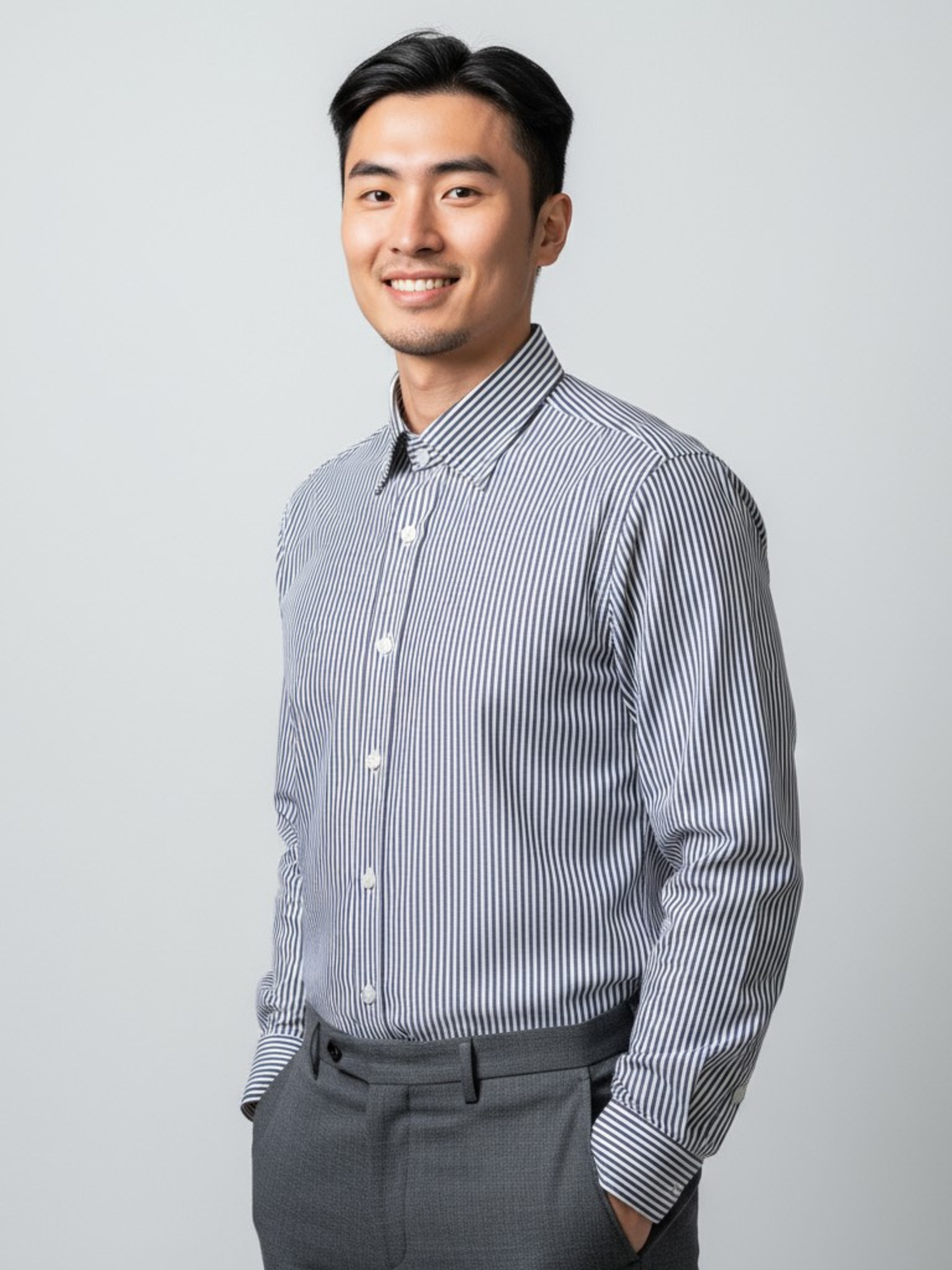 White & Dark Blue Striped, Men’s Formal Shirt