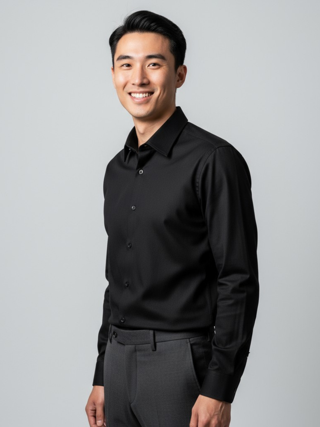 Jet Black Plain, Men’s Formal Shirt