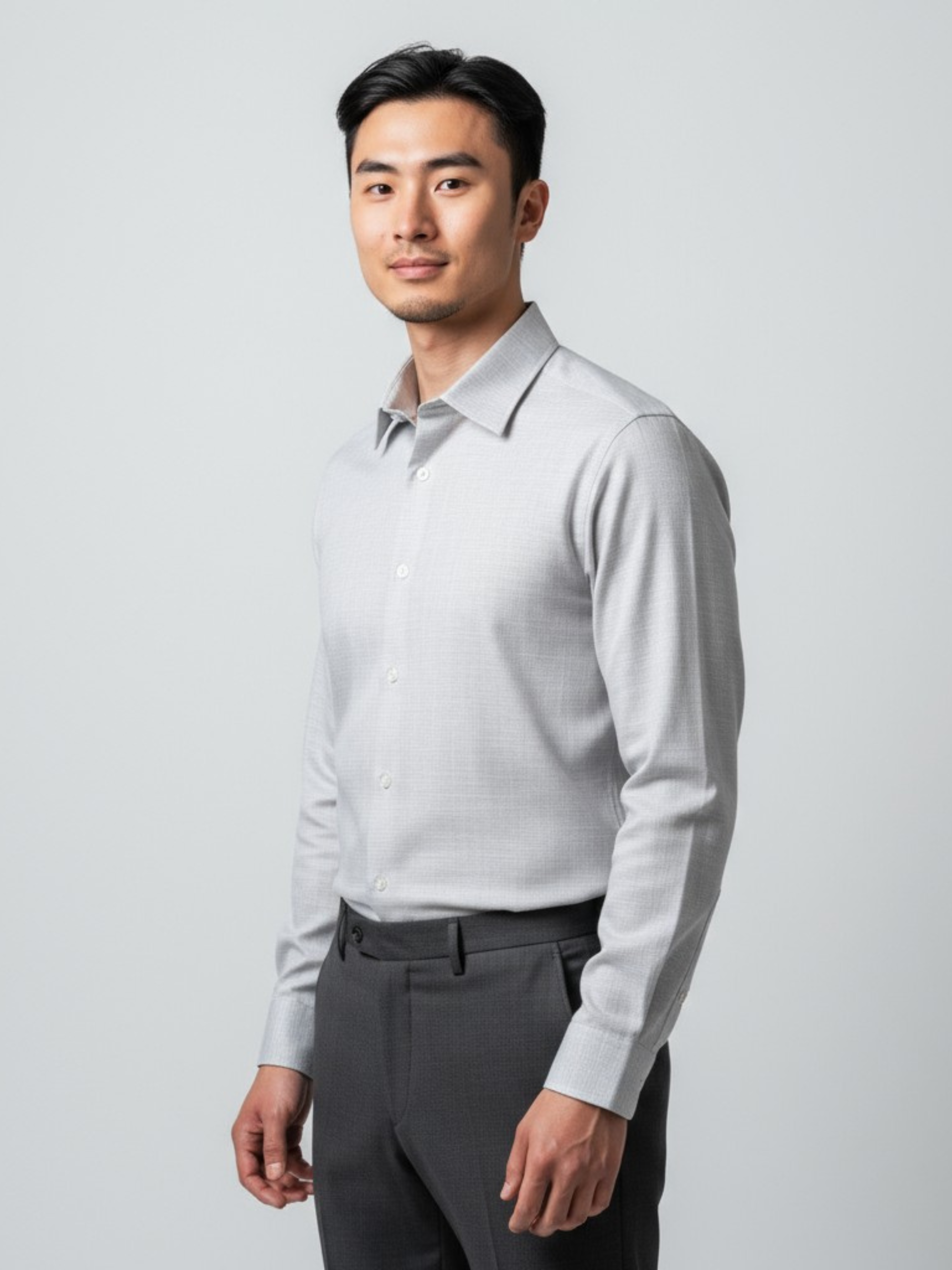 Self Design Light Grey, Men’s Formal Shirt