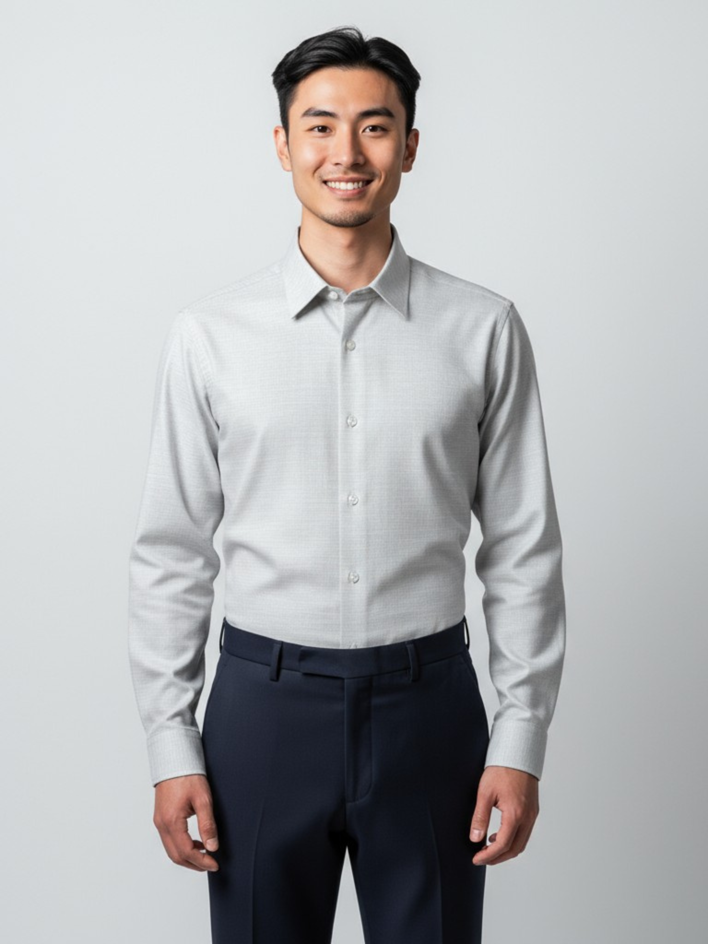 Self Design Light Grey, Men’s Formal Shirt