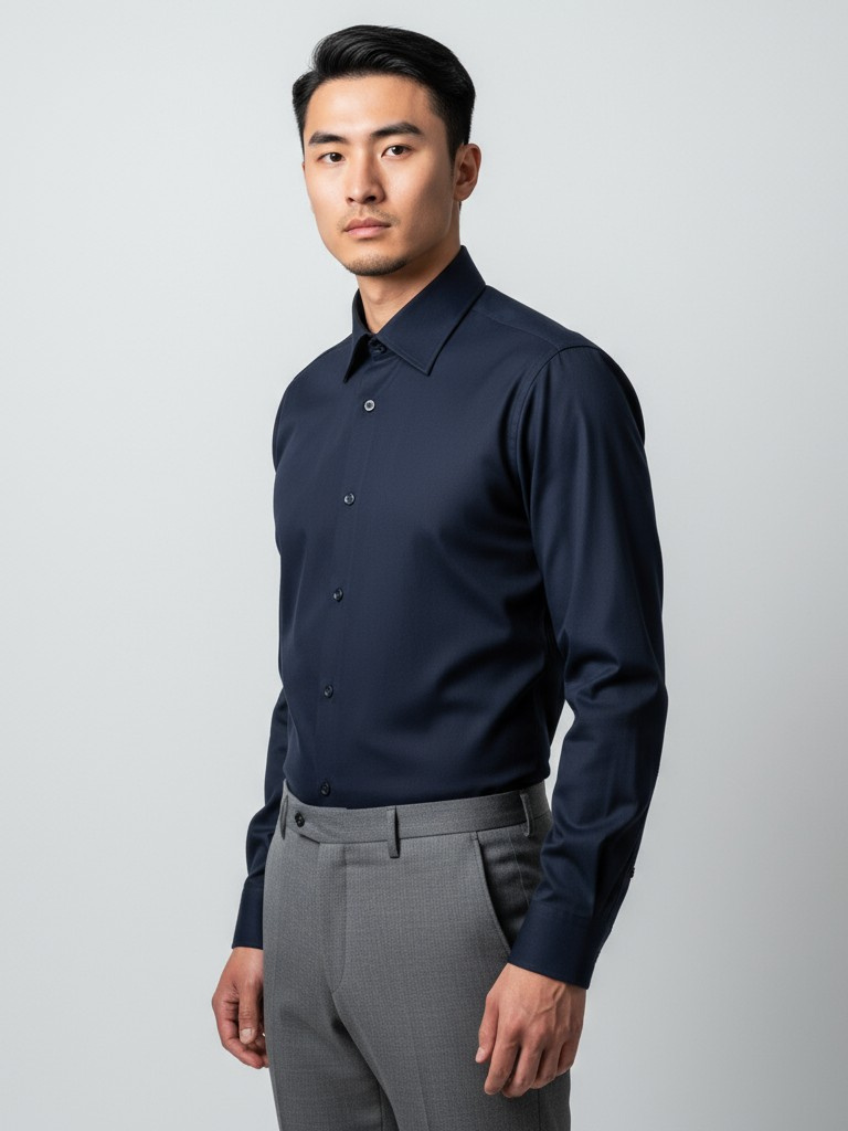 Navy Blue Plain, Men’s Formal Shirt