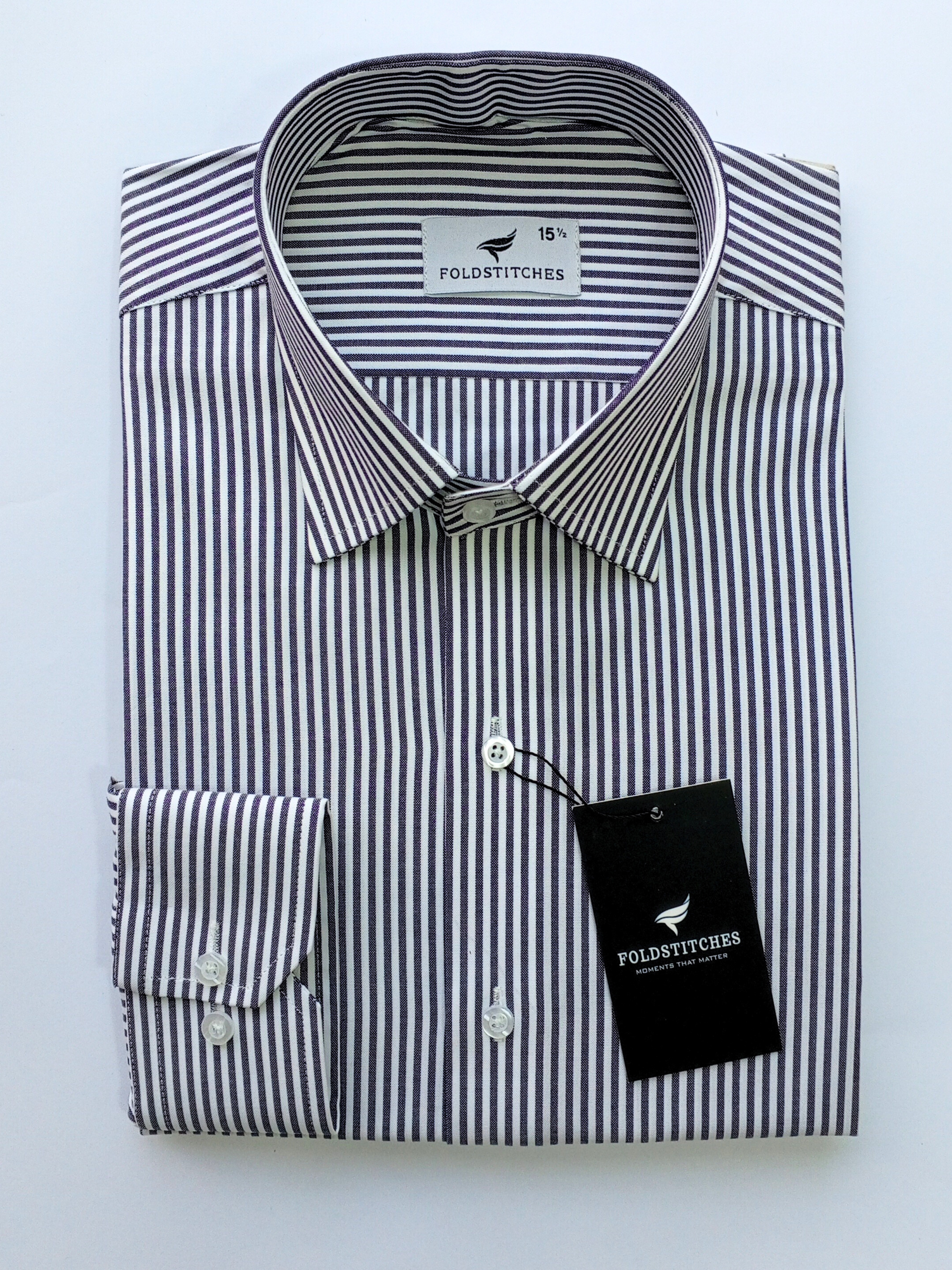 White & Dark Blue Striped, Men’s Formal Shirt