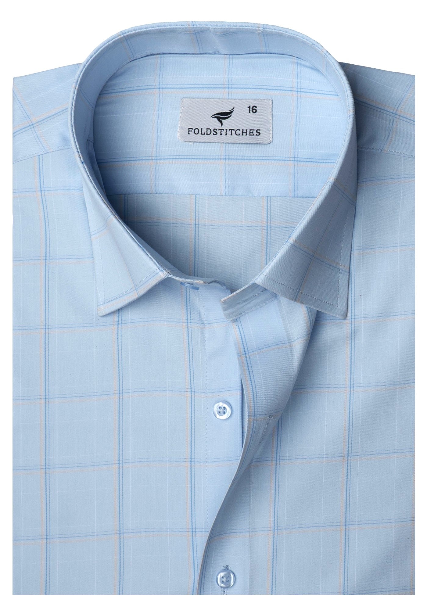 Light Blue & Dark Blue Checkered, Men’s Formal Shirt