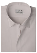 White Light Brown Self Check. Men's Formal Shirt.