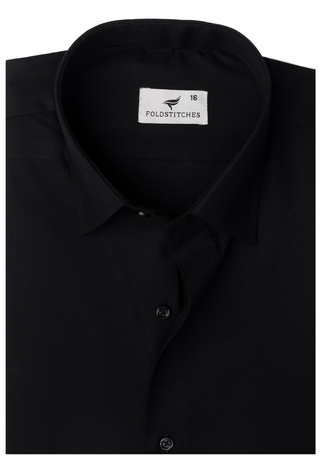Black Self Textured Cotton. Men's Formal Shirt.