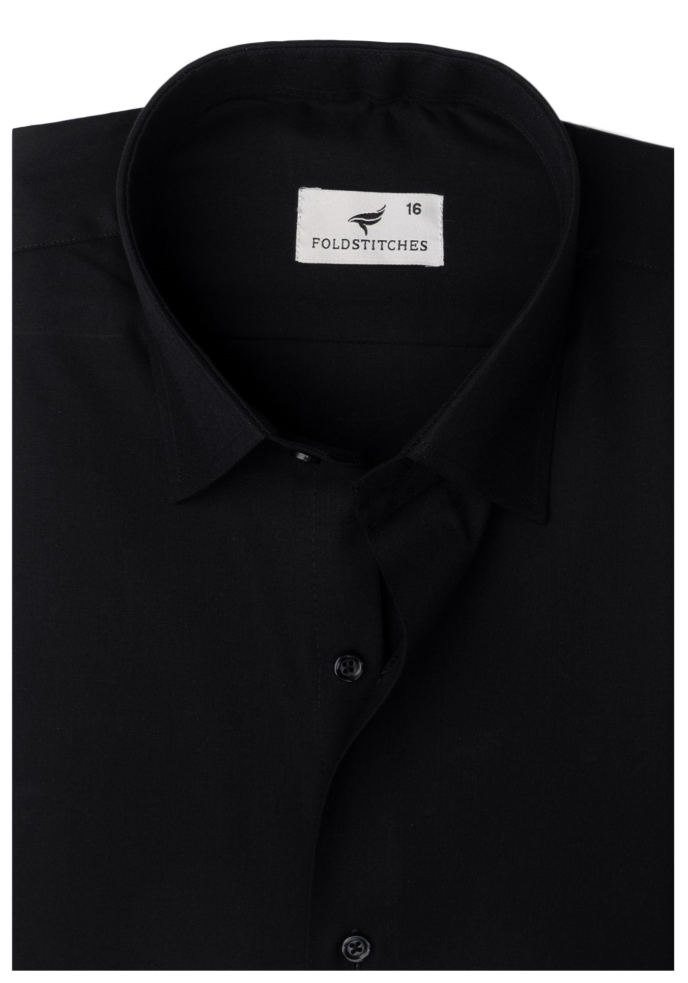 Black Self Textured Cotton. Men's Formal Shirt.