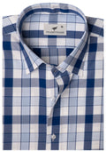 White, Blue & Light Blue Checkered, Men’s Formal Shirt