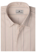 Beige Striped. Men's Formal Shirt.