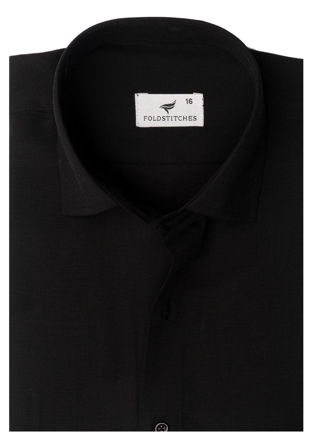 Black Linen Self Design. Men's Formal Shirt