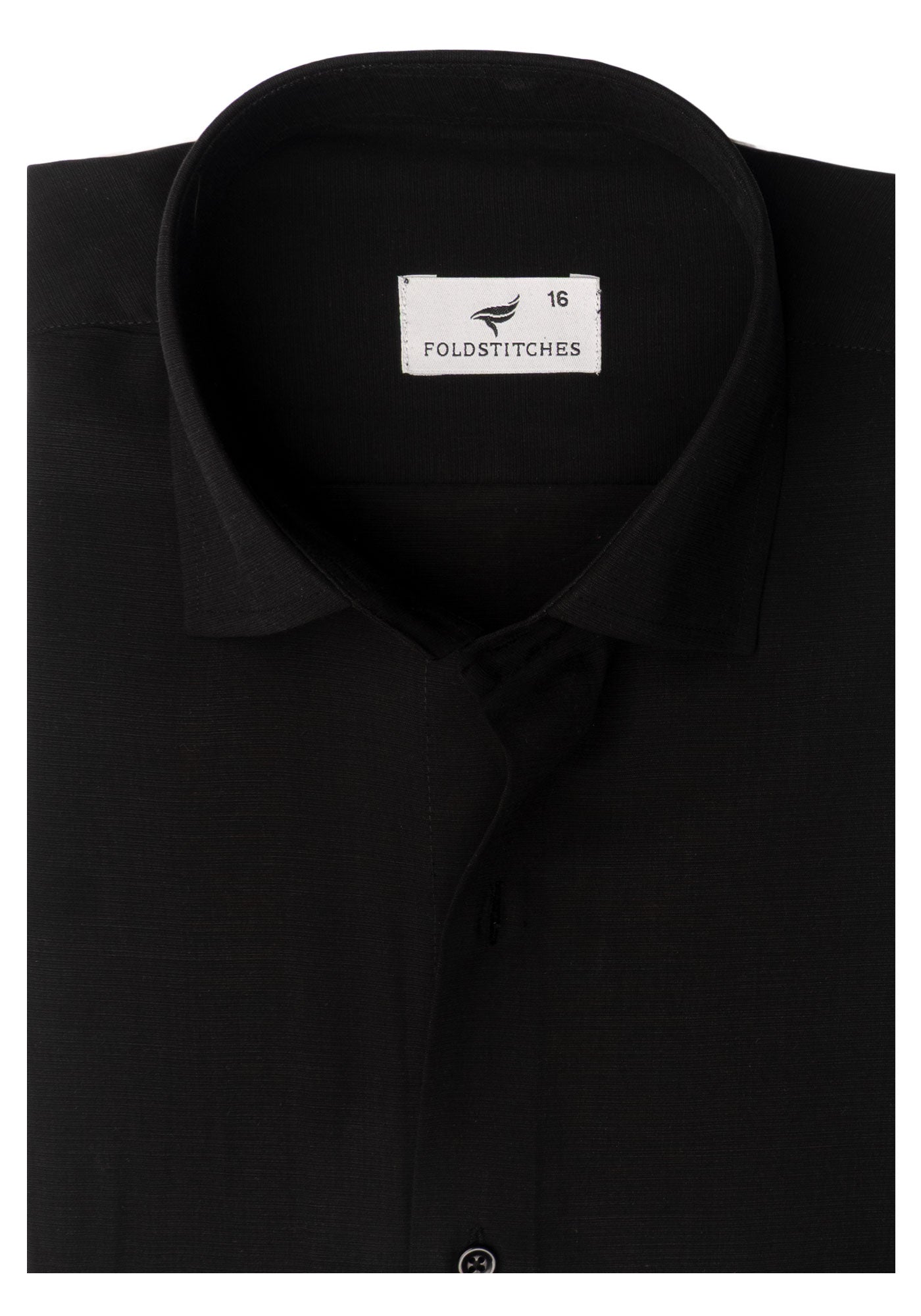 Black Linen Self Design. Men's Formal Shirt