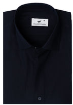 Navy Blue Linen. Men's Formal Shirt.