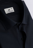 Navy Blue Chambray. Men's Formal Shirt.
