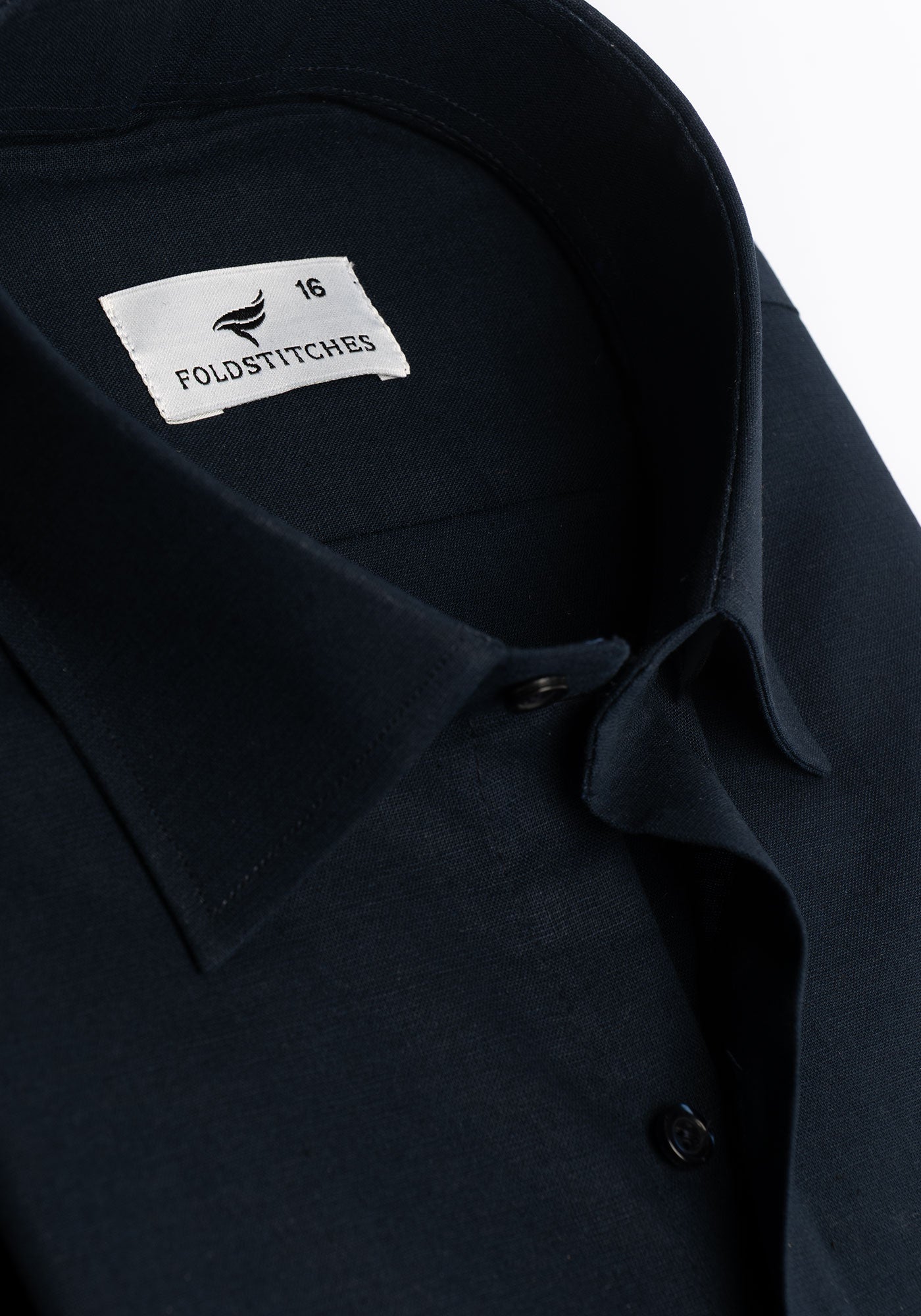 Dark Blue Linen. Men's Formal Shirt.