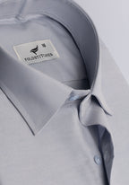 Greyish Blue Chambray. Men's Formal Shirt