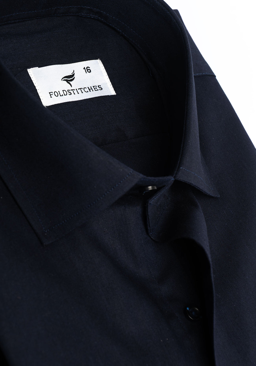 Navy Blue Linen. Men's Formal Shirt.