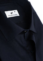 Navy Blue Linen. Men's Formal Shirt.
