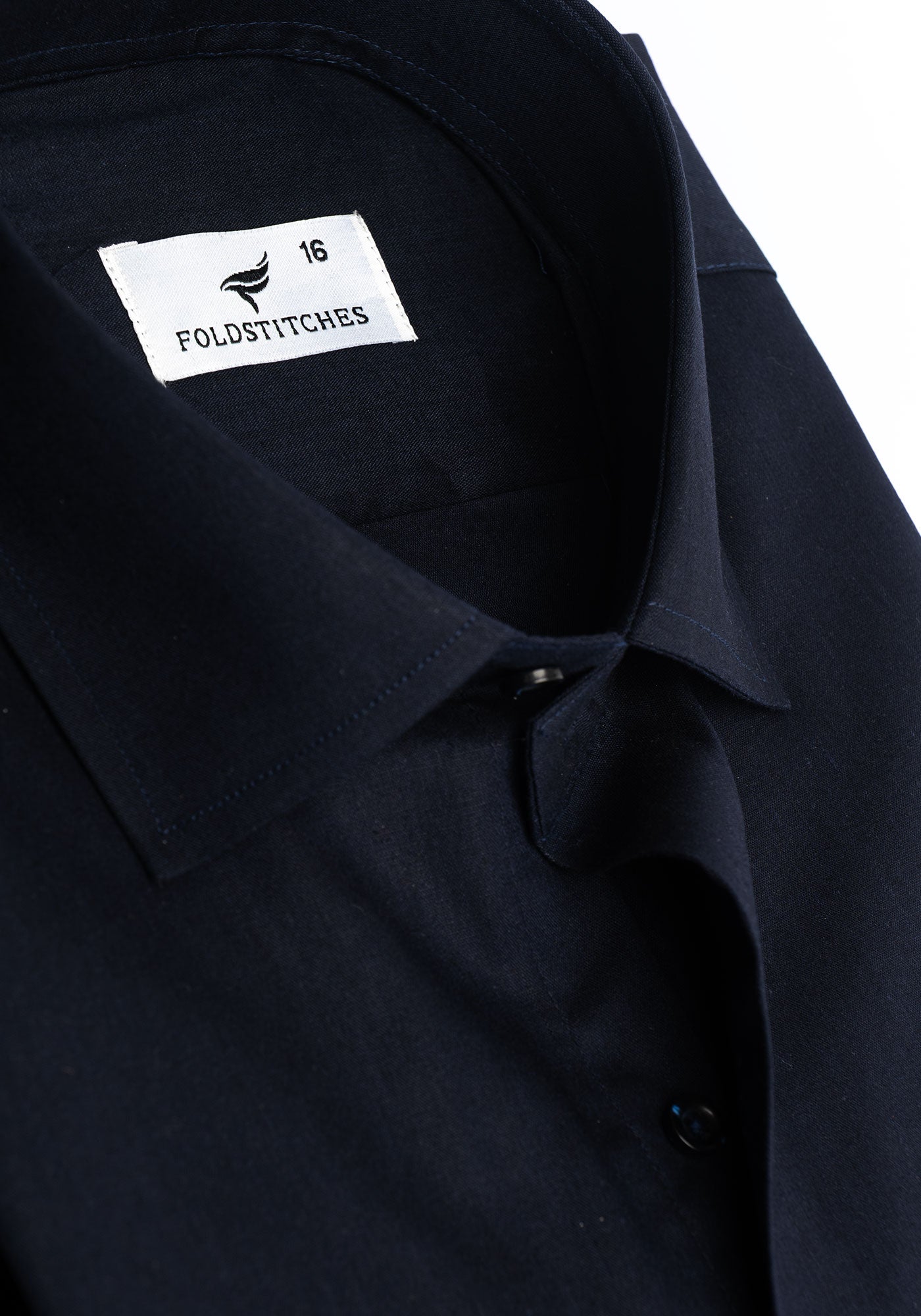 Navy Blue Linen. Men's Formal Shirt.