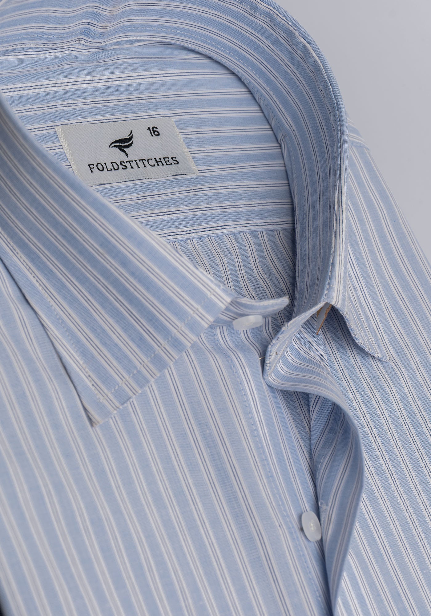 Blue Lined Striped. Men's Formal Shirt.