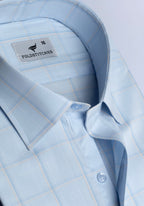 Light Blue & Dark Blue Checkered, Men’s Formal Shirt