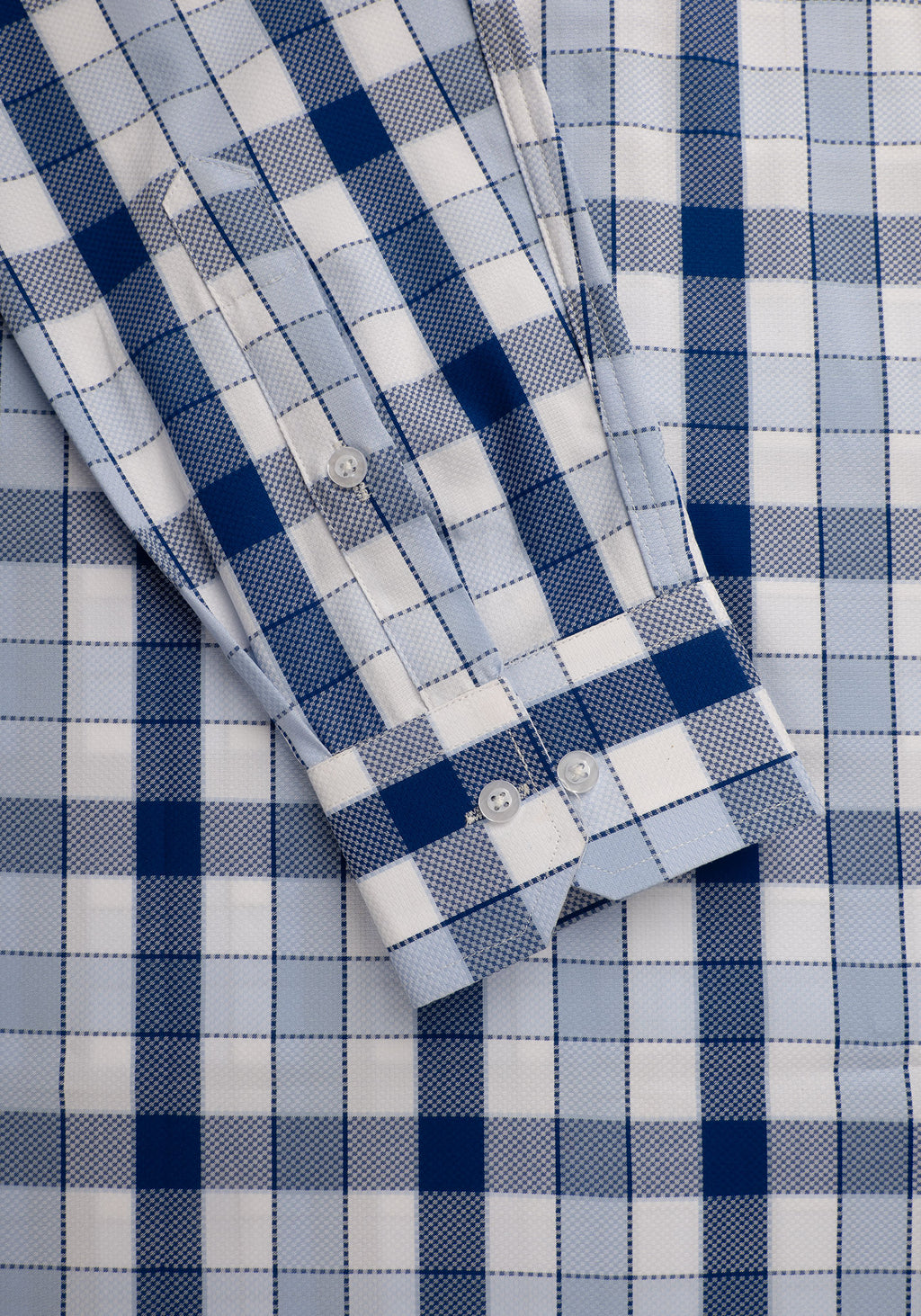 White, Blue & Light Blue Checkered, Men’s Formal Shirt