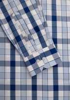 White, Blue & Light Blue Checkered, Men’s Formal Shirt