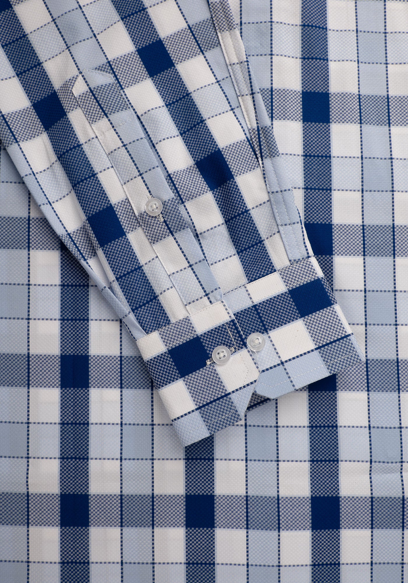White, Blue & Light Blue Checkered, Men’s Formal Shirt