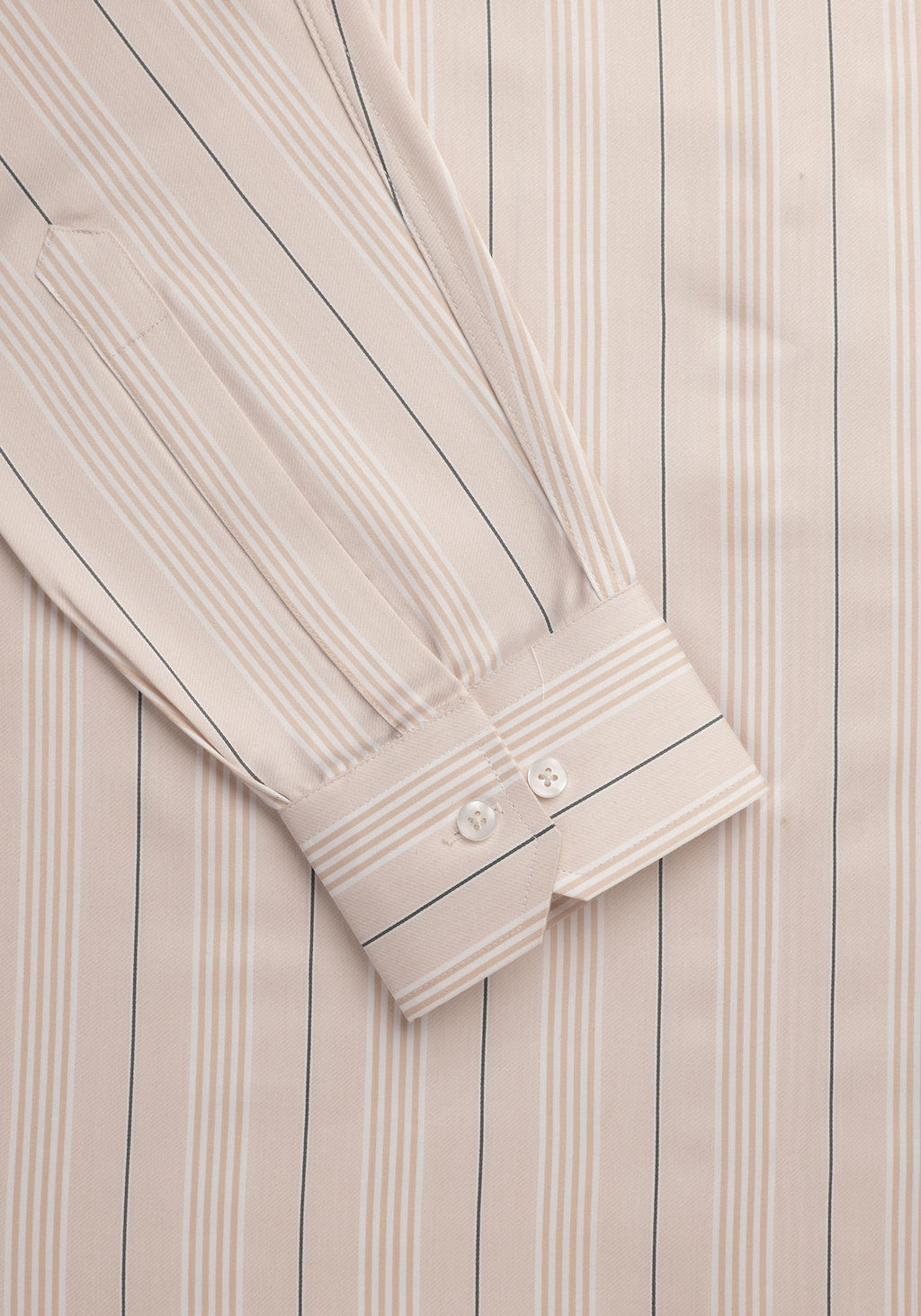 Beige Striped. Men's Formal Shirt.