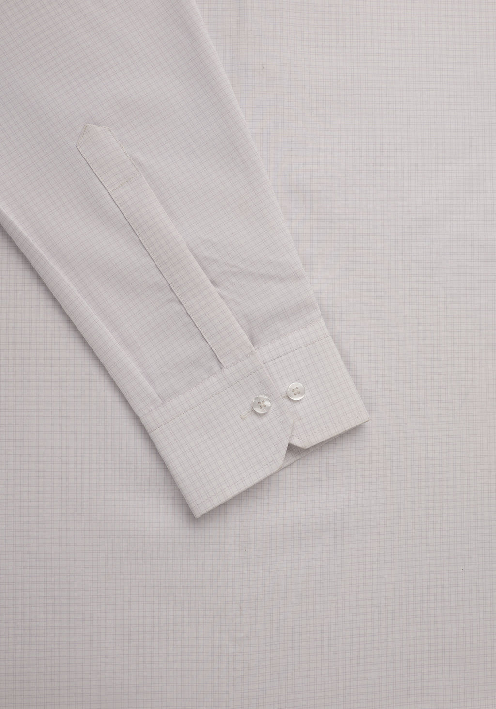 White Light Brown Self Check. Men's Formal Shirt.