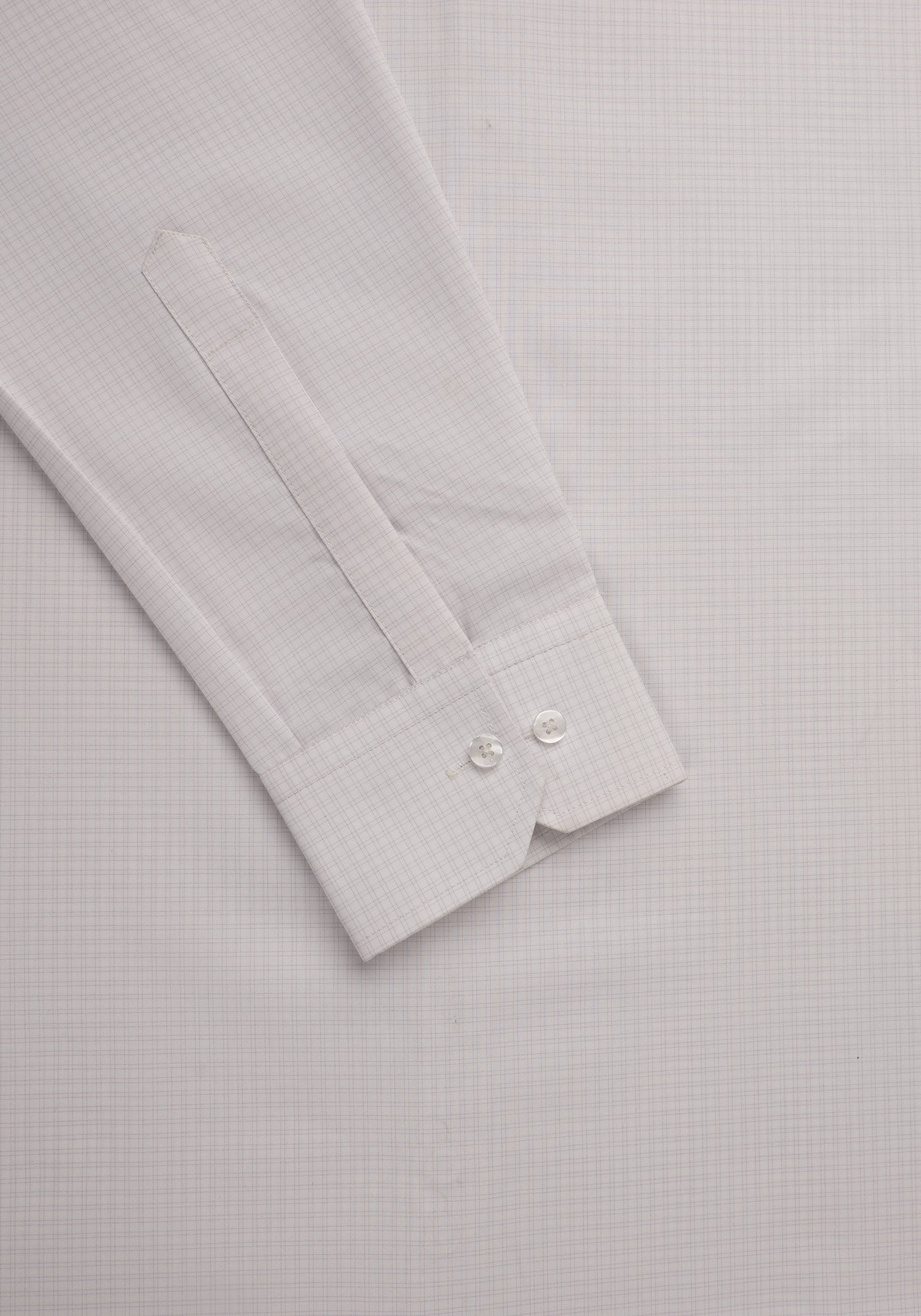 White Light Brown Self Check. Men's Formal Shirt.