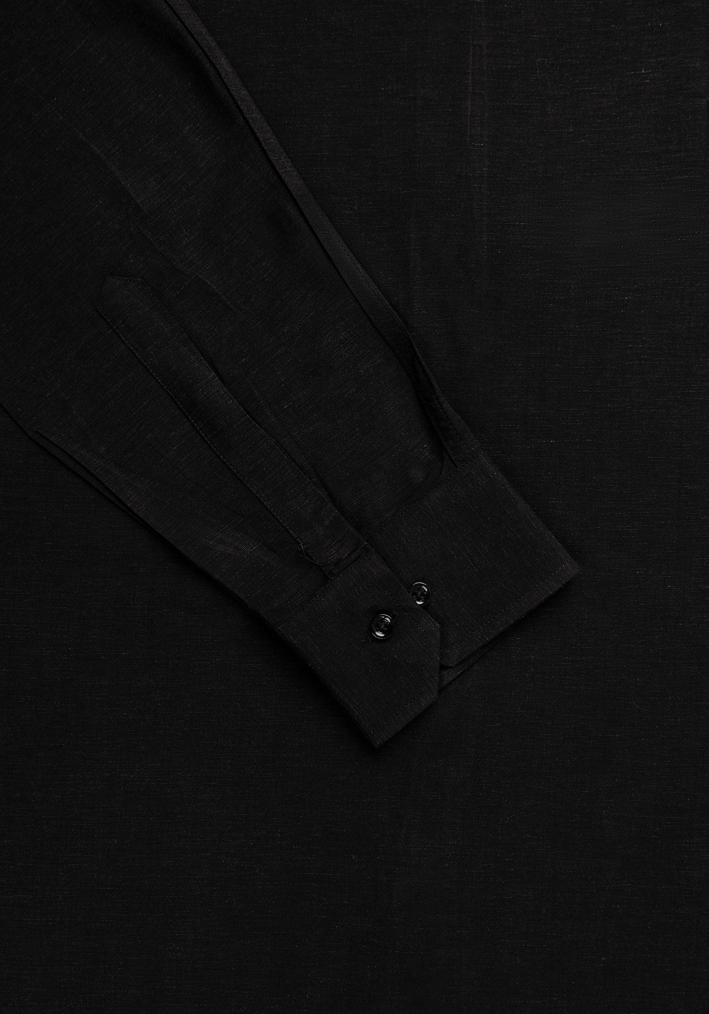 Black Self Textured Linen. Men's Formal Shirt.