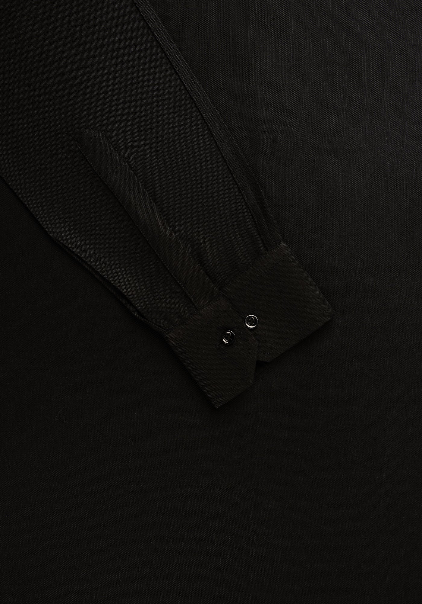 Black Self Textured Cotton. Men's Formal Shirt.