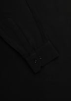 Black Linen Self Design. Men's Formal Shirt