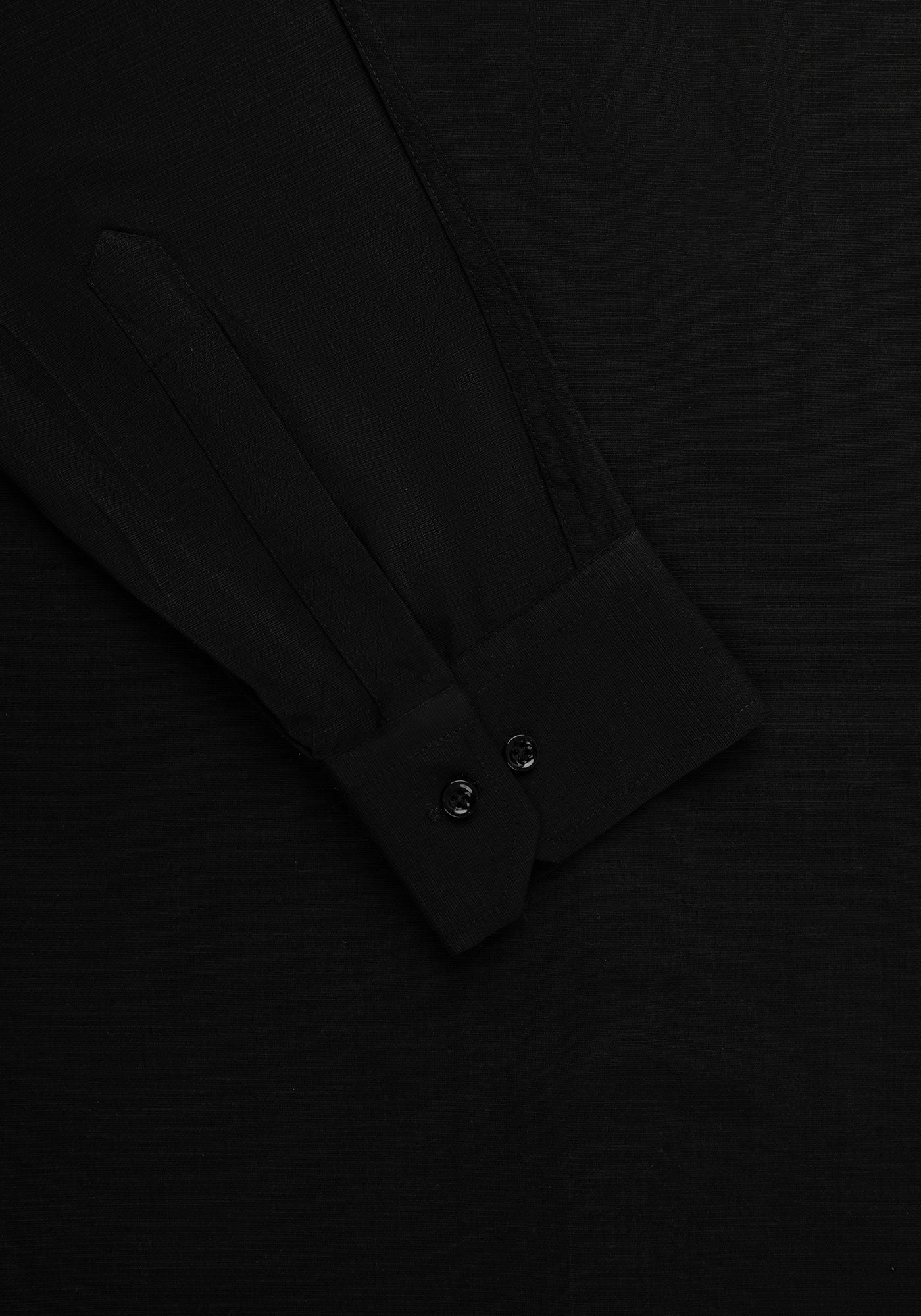 Black Linen Self Design. Men's Formal Shirt